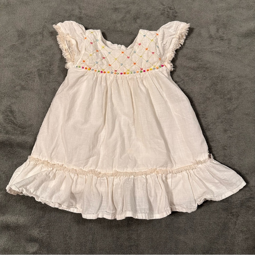 Anjos Chic Baby Toddler Girl Smocked Embroidered Dress 6-12mo  *See details*